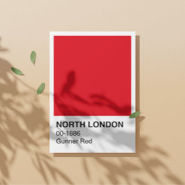 North London Gunner Red - White Border Poster