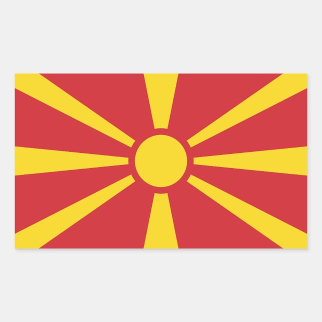 North Macedonia Rechteckiger Aufkleber (Vorderseite)