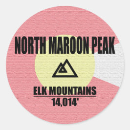 North Maroon Peak Runder Aufkleber