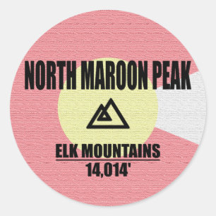North Maroon Peak Runder Aufkleber