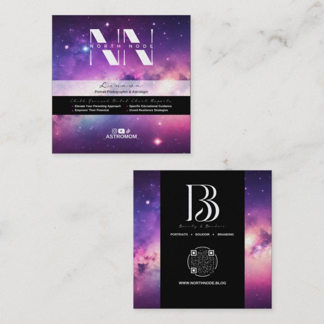 North Node Biz Cards Quadratische Visitenkarte (Vorne/Hinten)