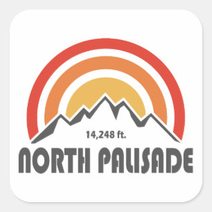 North Palisade Kalifornien Quadratischer Aufkleber