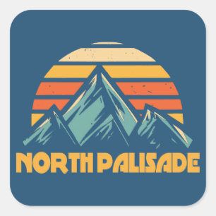 North Palisade Kalifornien Retro Türkis Quadratischer Aufkleber