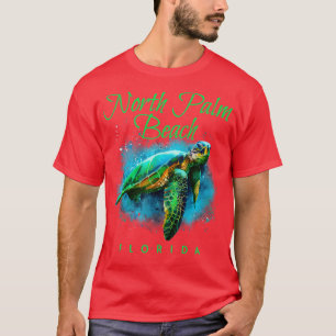 North Palm Beach Florida Wasserfarbenschildkröte T-Shirt
