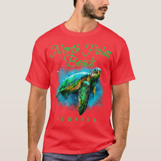 North Palm Beach Florida Wasserfarbenschildkröte T-Shirt