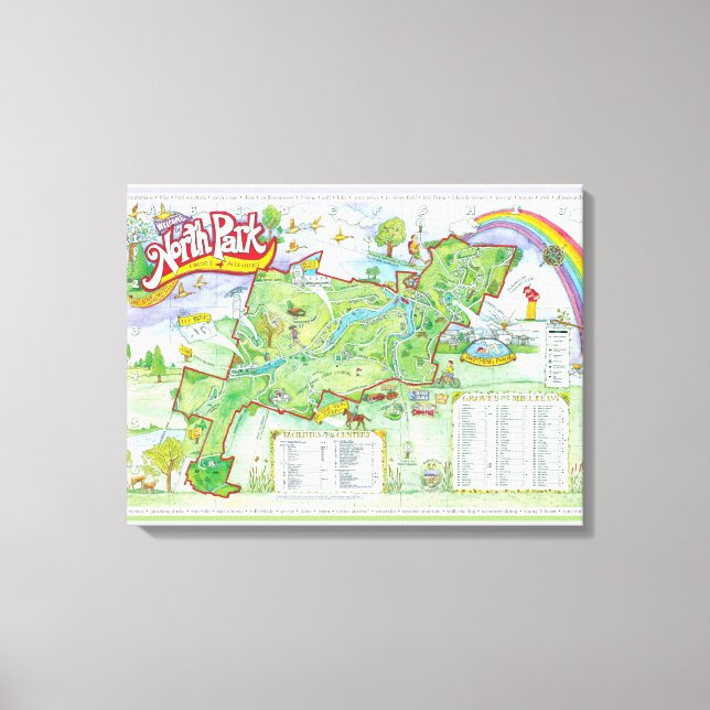 North Park Map - Allegheny Landkreis, Pittsburgh,  Leinwanddruck (Vorderseite)