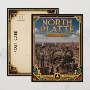 North Platte Nebraska Vintage Art Deco Golden Age Postkarte