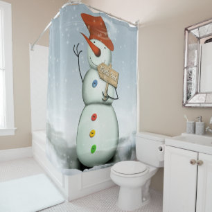 North Pole Bound Snowman Duschvorhang