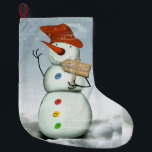 North Pole Bound Snowman Großer Weihnachtsstrumpf<br><div class="desc">North Pole Bound Snowman</div>