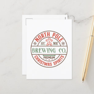 North Pole Brewing Company Feiertagspostkarte