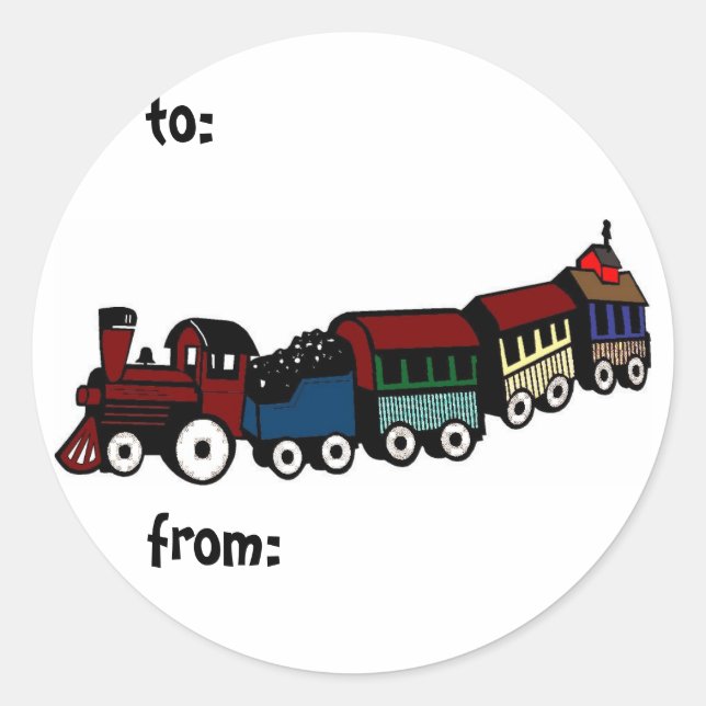 North Pole Choo Choo Runder Aufkleber (Vorderseite)