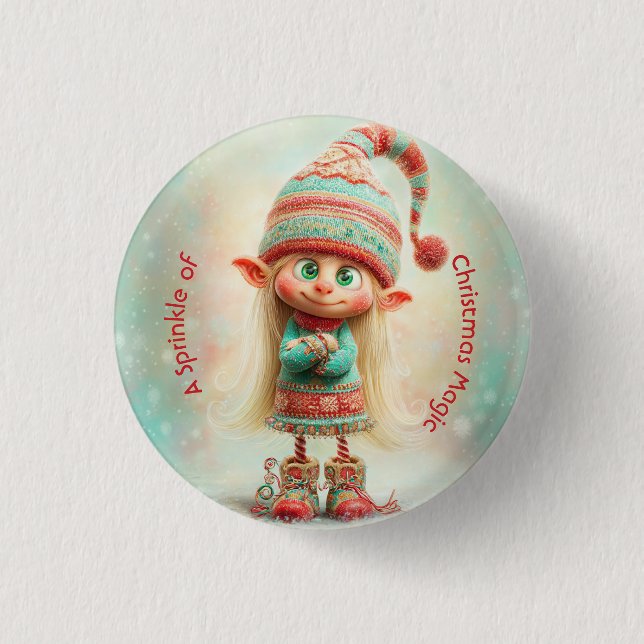 North Pole Elf Celebration | Christmas Magic Button (Vorderseite)