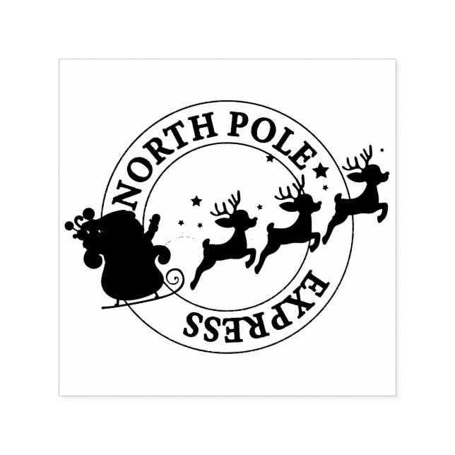 North Pole Express Santa & Rentier Permastempel (Design)