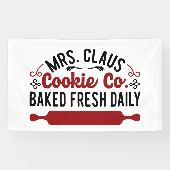 North Pole Frau Claus Cookie Company Weihnachten Banner (Horizontal)