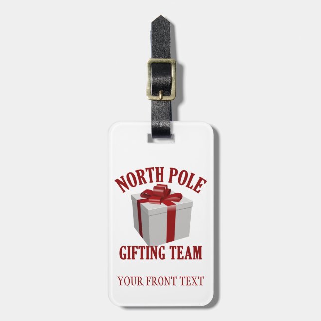 North Pole Gifting Team individuelle Gepäckmarke Gepäckanhänger (Vorderseite vertikal)