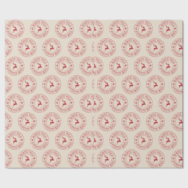 North Pole Mail Christmas Wrapping Paper Geschenkpapier (Saum)