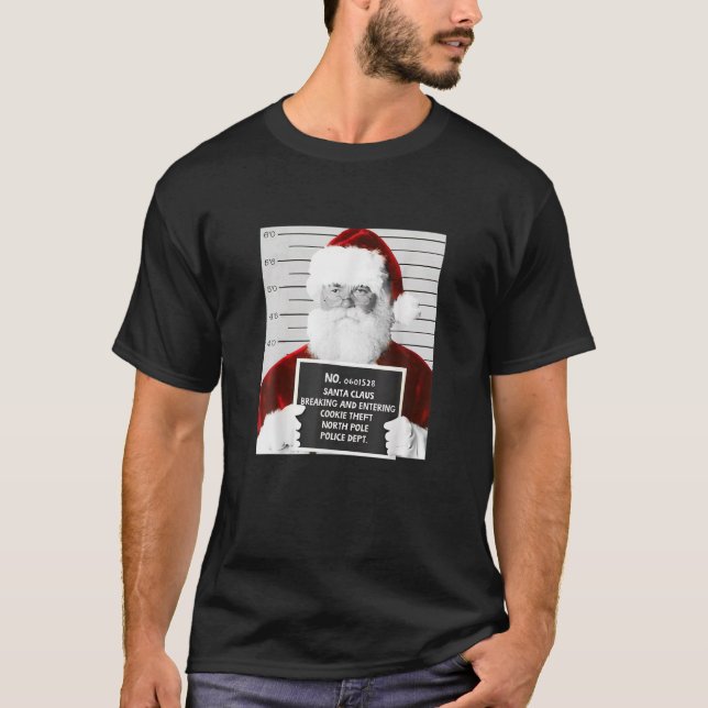 North Pole Police Dept Santa Claus Funny Christmas T-Shirt (Vorderseite)