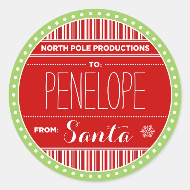 North Pole Productions Weihnachtsmarken Runder Aufkleber (Vorderseite)