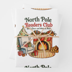 North Pole Readers Club Weihnachtsbücher Xmas Love Geschenkpapier Set