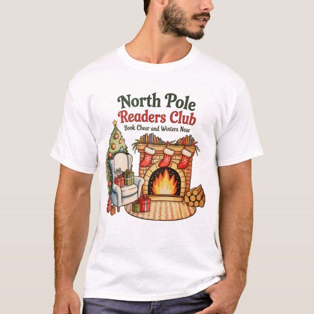 North Pole Readers Club Weihnachtsbücher Xmas Love T-Shirt (Vorderseite)