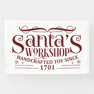 North Pole Santa's Workshop Weihnachten Banner