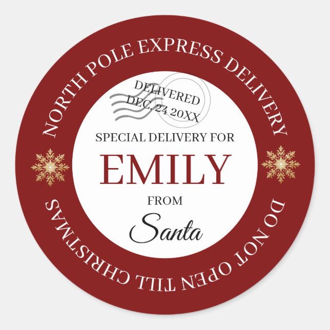 North Pole Special Delivery Stickers (Devant)