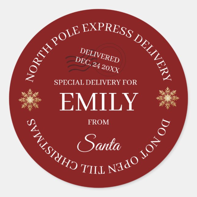 North Pole Special Delivery Stickers (Devant)