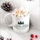 North Pole Trading Company Vintage Christmas Logo Kaffeetasse<br><div class="desc">Sip your coffee or hot cocoa from this vintage style logo Christmas mug! Festive holiday design features a vintage style typography logo with pine tree and pine bough accents. Logo reads, "North Pole Trading Company, S. Claus, Proprietor, Purveyors of Fine Gifts." We especially like this style on the hunter green...</div>