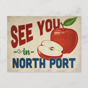 North Port Florida Apfel - Vintage Reise Postkarte