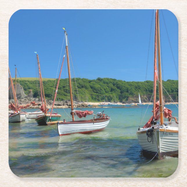 North Sands, Salcombe Rechteckiger Pappuntersetzer (Vorderseite)