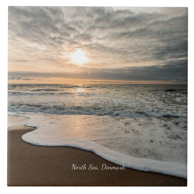 North Sea, Denmark picturesque sunset, Fliese (Vorderseite)