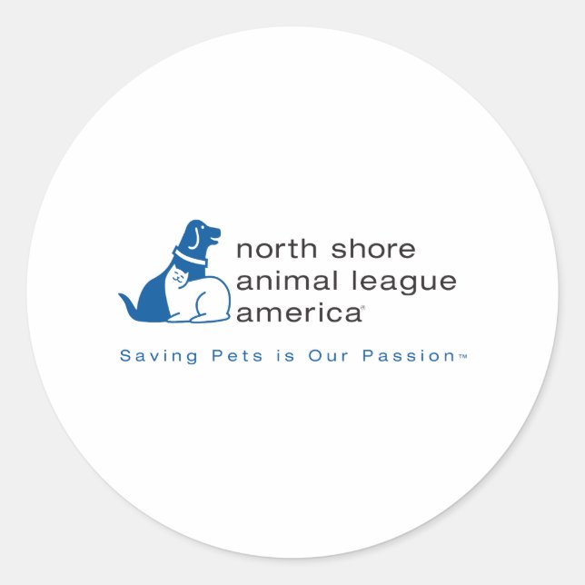 North Shore Animal League Markenzeichen Runder Aufkleber (Vorderseite)