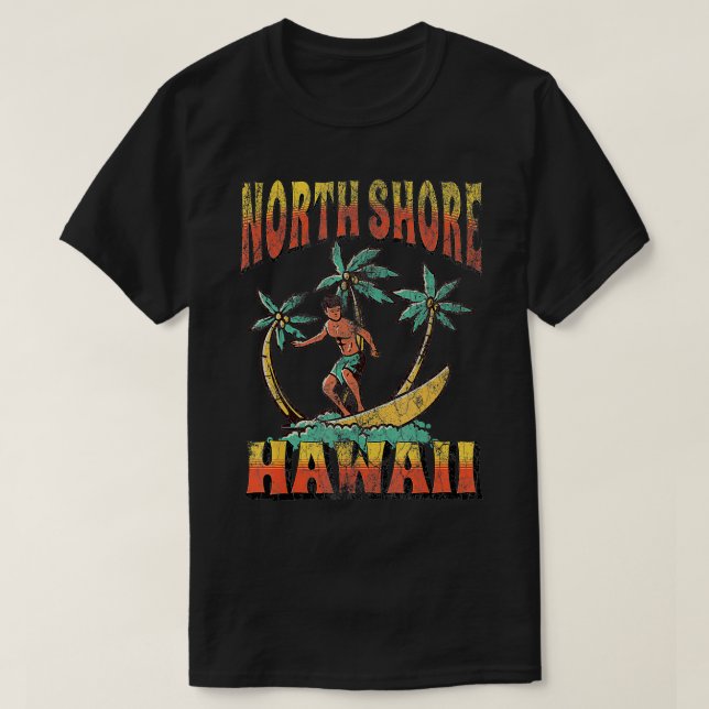North Shore Hawaii Beach Surf Sommerurlaub Vint T-Shirt (Design vorne)