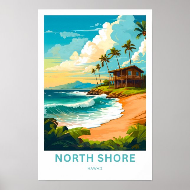 North Shore Hawaii Travel Print Poster (Vorne)