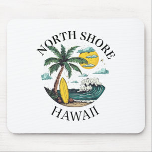 North Shore Oahu Hawaii Souvenir Surfen Hawaiianis Mousepad