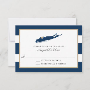 North Shore of Long Island mit Herz Wedding RSVP Karte