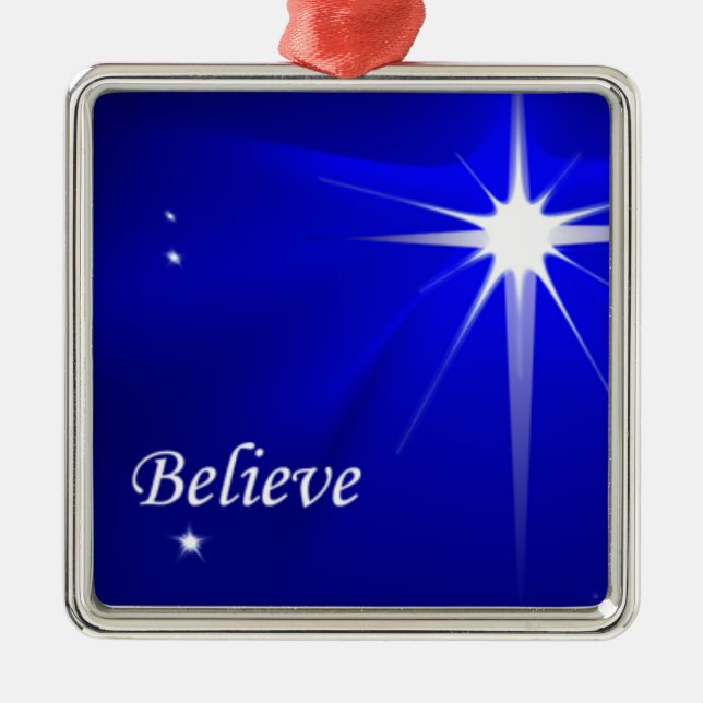 North Star Believe Christian Christmas Ornament (Vorne)