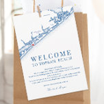 North Topsail Beach Wedding Welcome Letter Navy Dankeskarte<br><div class="desc">Welcome guests to your coastal North Carolina celebration with this elegant navy blue North Topsail Beach map wedding weekend events card. The front features a warm welcome message, while the back includes a customizable weekend itinerary schedule for your destination wedding festivities. Perfect for celebrations at Topsail Manor, Sea Haven Estate,...</div>