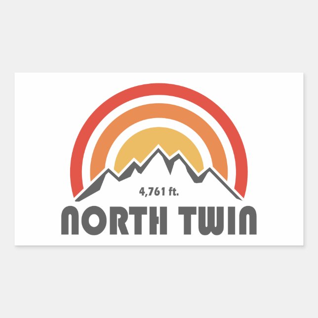 North Twin Mountain New Hampshire Rechteckiger Aufkleber (Vorderseite)