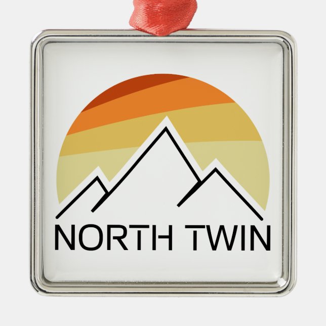 North Twin Mountain New Hampshire Retro Ornament Aus Metall (Vorne)