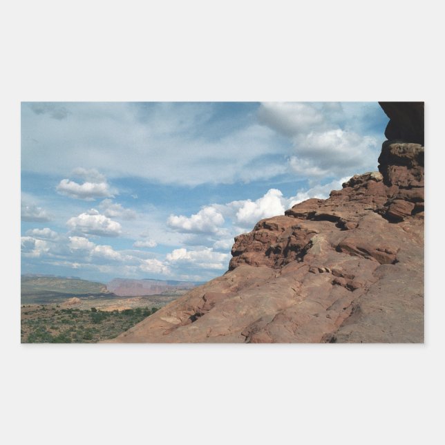North Window Arch Utah Wüste Landschaft Foto Rechteckiger Aufkleber (Vorderseite)