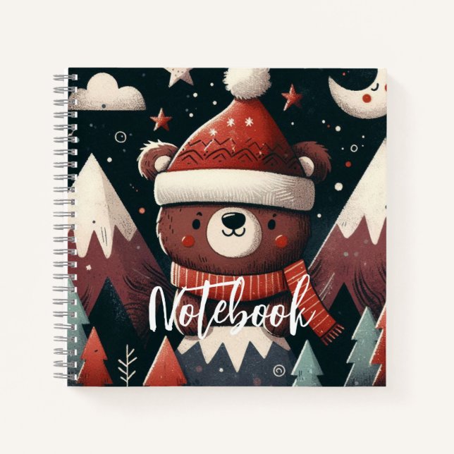 North Woods Weihnachten - Baumspaziergang in Santa Notizbuch (Vorderseite)