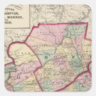 Northampton, Kohlenstoff, Monroe, Lehigh Quadratischer Aufkleber