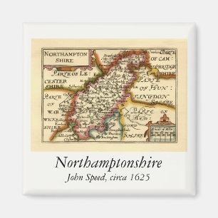 Northamptonshire Landkreis England Antiquarian Map Magnet