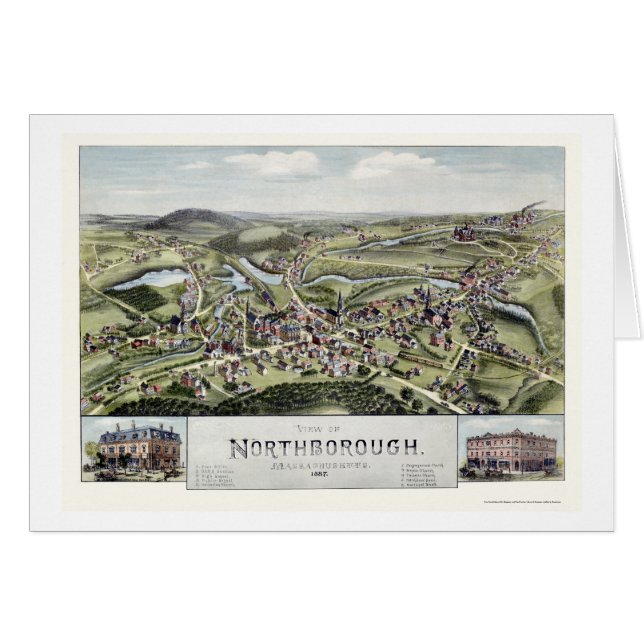 Northborough, panoramische Karte MAs - 1887 (Vorderseite (Horizontal))