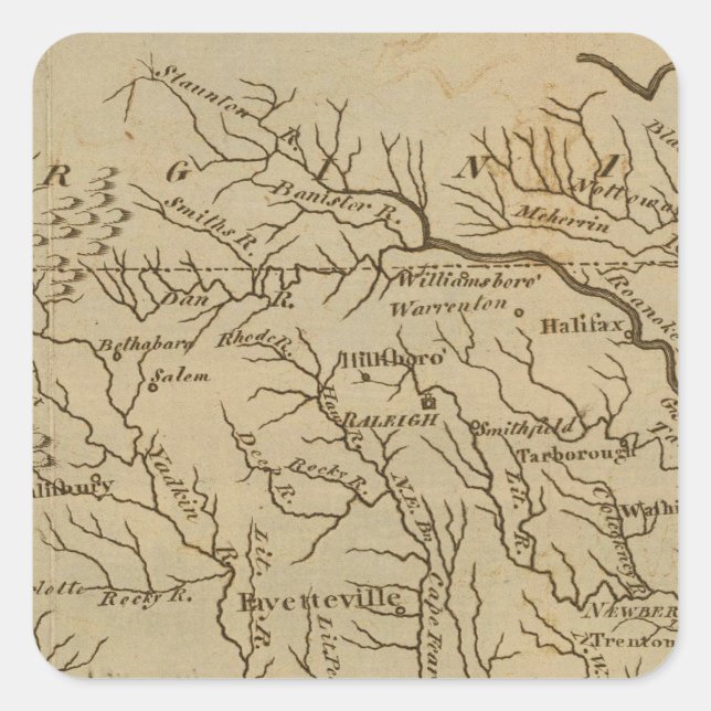 NorthCarolina Quadratischer Aufkleber (Vorderseite)