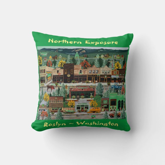 "Northern Exposure" ~ Roslyn, Washington Kissen (Vorderseite)