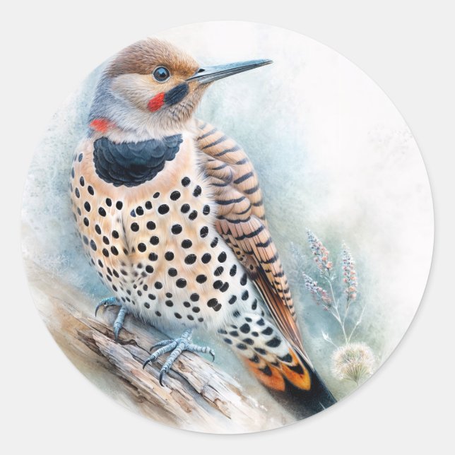 Northern Flicker Yellowhammer Runder Aufkleber (Vorderseite)