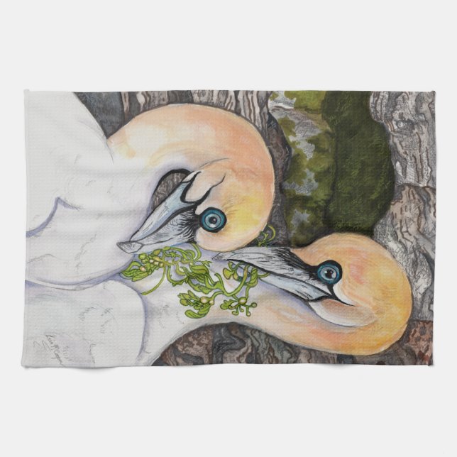 Northern Gannets Art Geschirrtuch (Horizontal)