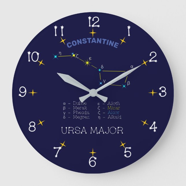 Northern Hemisphere Constellation Ursa Major Große Wanduhr (Vorderseite)